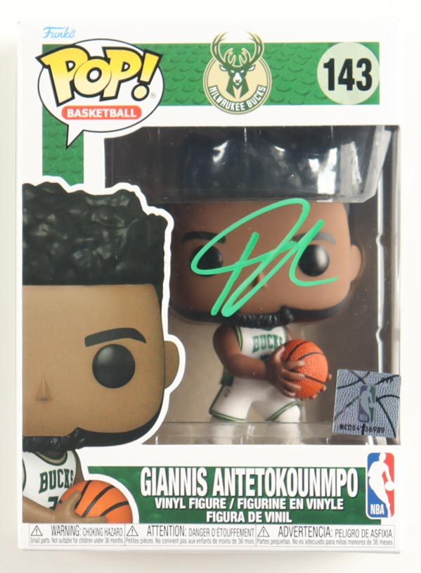 Giannis Antetokounmpo Signed Bucks #143 Funko Pop! Vinyl Figure (JSA) at PristineAuction.com Giannis Antetokounmpo Signed Bucks #143 Funko Pop! Vinyl Figure (JSA) at PristineAuction.com