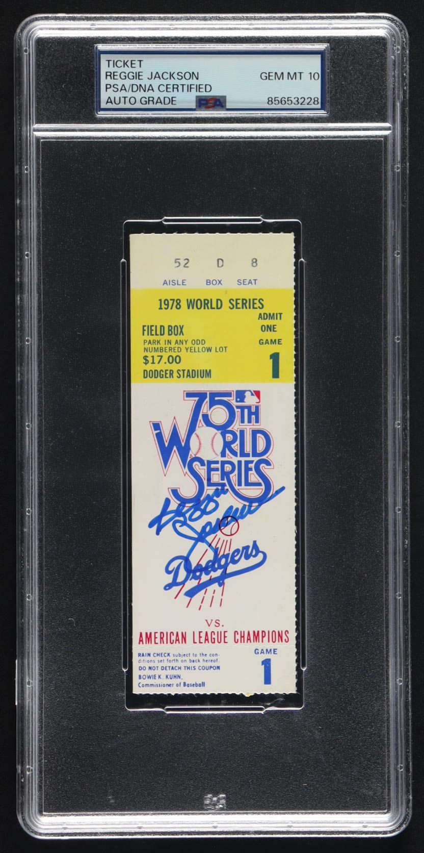Reggie Jackson Signed 1978 Original World Series Game Ticket (PSA Auto 10) at PristineAuction.com Reggie Jackson Signed 1978 Original World Series Game Ticket (PSA Auto 10) at PristineAuction.com