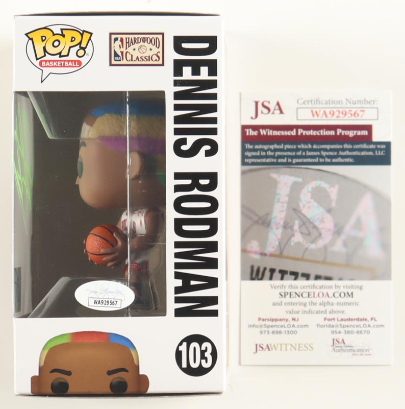 Dennis Rodman Signed Bulls #103 Funko Pop! Vinyl Figure (JSA) at PristineAuction.com Dennis Rodman Signed Bulls #103 Funko Pop! Vinyl Figure (JSA) at PristineAuction.com