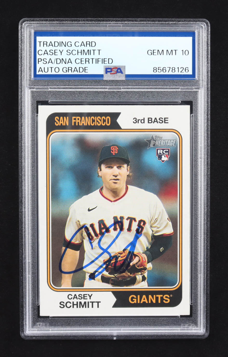 Casey Schmitt Signed 2023 Topps Heritage #643 RC (PSA | Autograph Graded PSA 10) at PristineAuction.com Casey Schmitt Signed 2023 Topps Heritage #643 RC (PSA | Autograph Graded PSA 10) at PristineAuction.com