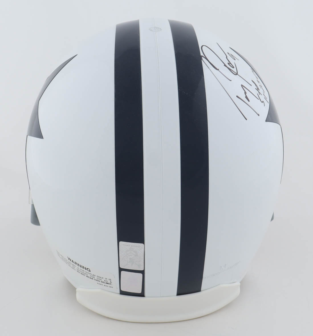 Tony Romo & Troy Aikman Signed Cowboys Full-Size Speed Helmet Inscribed "5 TD 9/12/99" & "5 TD 11-23-06" (Romo & Aikman) at PristineAuction.com Tony Romo & Troy Aikman Signed Cowboys Full-Size Speed Helmet Inscribed "5 TD 9/12/99" & "5 TD 11-23-06" (Romo & Aikman) at PristineAuction.com