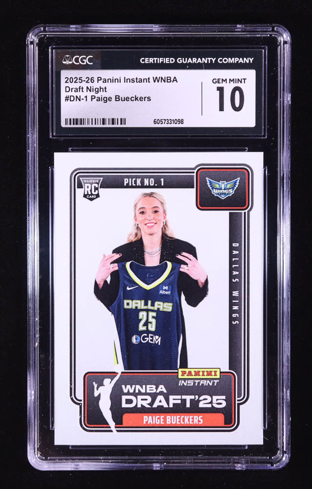Paige Bueckers 2025 Panini Instant WNBA Draft Night #DN1 RC (CGC 10) at PristineAuction.com Paige Bueckers 2025 Panini Instant WNBA Draft Night #DN1 RC (CGC 10) at PristineAuction.com