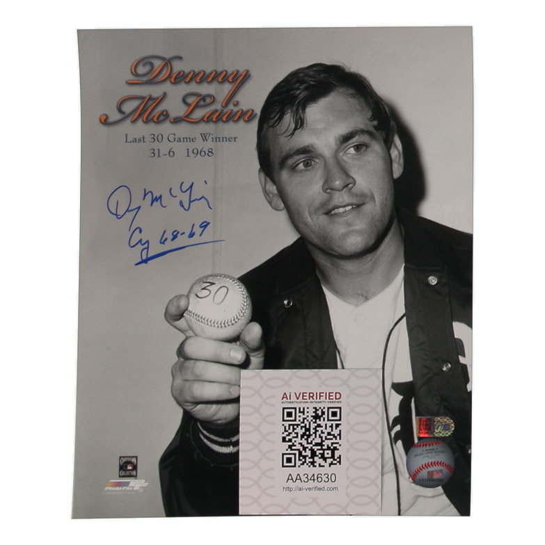 Denny McLain Signed Tigers 8x10 Photo Inscribed "Cy 68-69" (AIV) at PristineAuction.com Denny McLain Signed Tigers 8x10 Photo Inscribed "Cy 68-69" (AIV) at PristineAuction.com