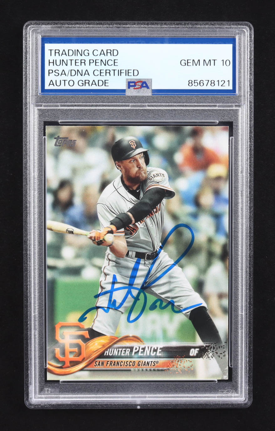 Hunter Pence Signed 2018 Topps Series 1 #47 (PSA | Autograph Graded PSA 10) at PristineAuction.com Hunter Pence Signed 2018 Topps Series 1 #47 (PSA | Autograph Graded PSA 10) at PristineAuction.com