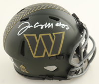 Jacory Croskey-Merritt Signed Commanders Salute To Service Alternate Speed Mini Helmet (Beckett) at PristineAuction.com