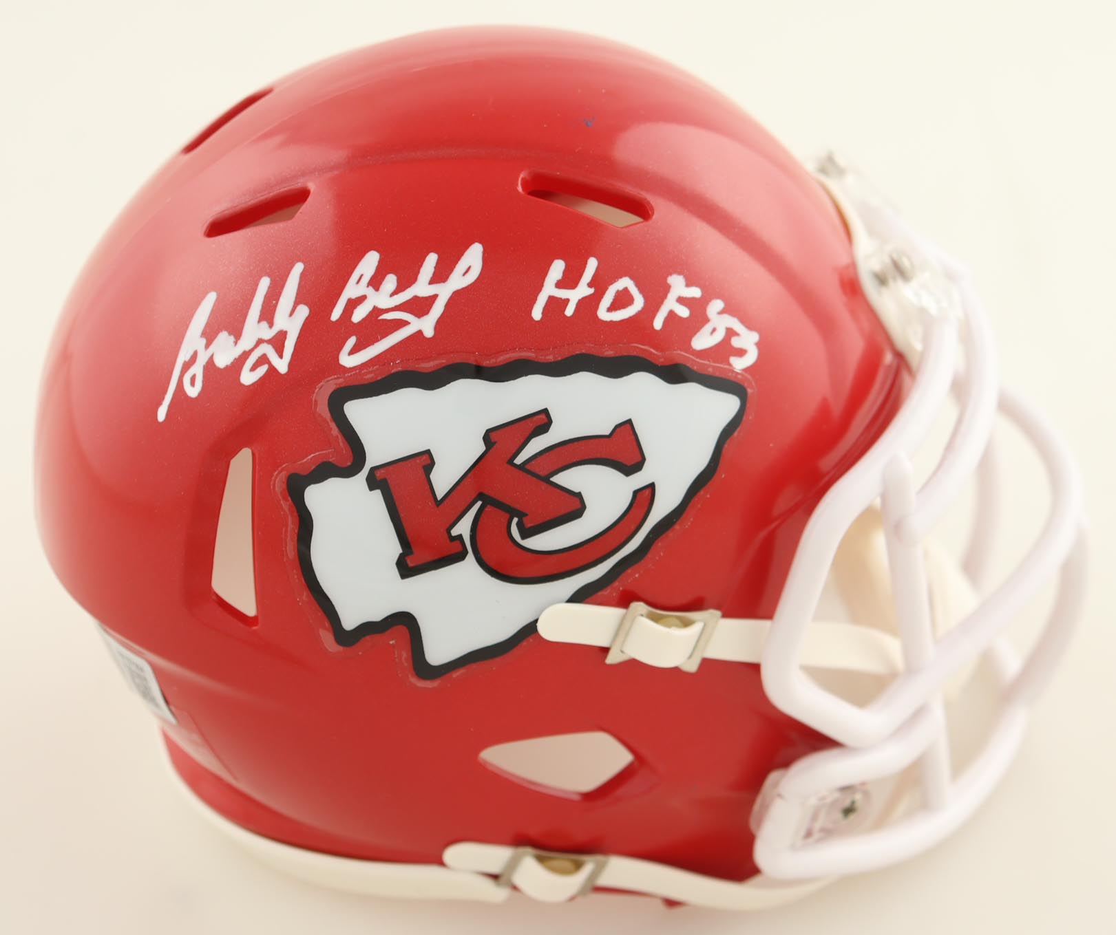 Bobby Bell Signed Chiefs Speed Mini Helmet Inscribed "HOF 83" (Beckett) at PristineAuction.com Bobby Bell Signed Chiefs Speed Mini Helmet Inscribed "HOF 83" (Beckett) at PristineAuction.com