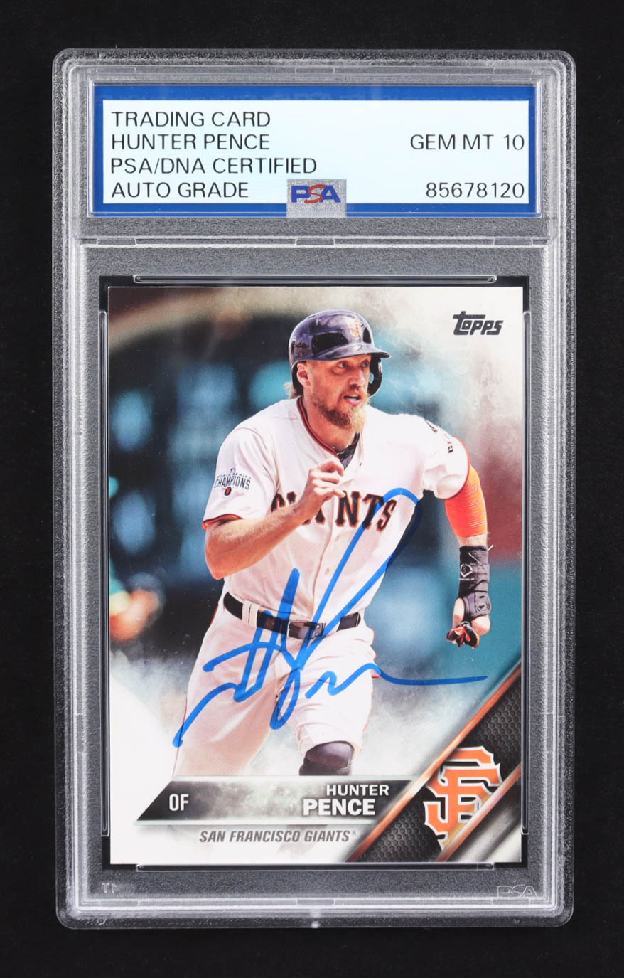 Hunter Pence Signed 2016 Topps Series 1 #154 (PSA | Autograph Graded PSA 10) at PristineAuction.com Hunter Pence Signed 2016 Topps Series 1 #154 (PSA | Autograph Graded PSA 10) at PristineAuction.com