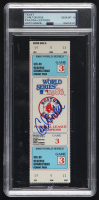 Carlton Fisk Signed 1986 Original World Series Game Ticket (PSA Auto 10) at PristineAuction.com