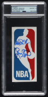 Larry Bird & Magic Johnson Signed NBA Logo Decal (PSA Auto 10) at PristineAuction.com
