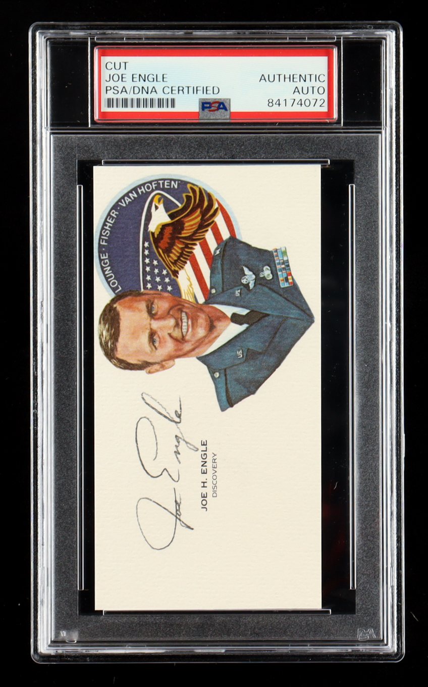 Joe Engle Signed Cut With Portrait Art (PSA) at PristineAuction.com Joe Engle Signed Cut With Portrait Art (PSA) at PristineAuction.com