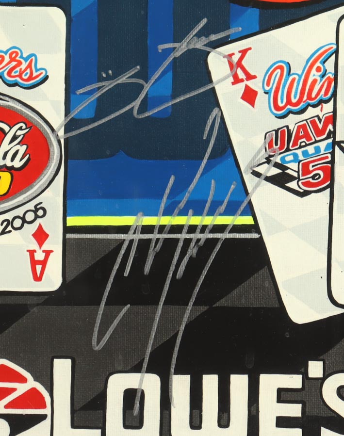 Jimmie Johnson & Chad Knaus Signed NASCAR "Full House" Custom Framed Canvas Print Display (Beckett) at PristineAuction.com Jimmie Johnson & Chad Knaus Signed NASCAR "Full House" Custom Framed Canvas Print Display (Beckett) at PristineAuction.com