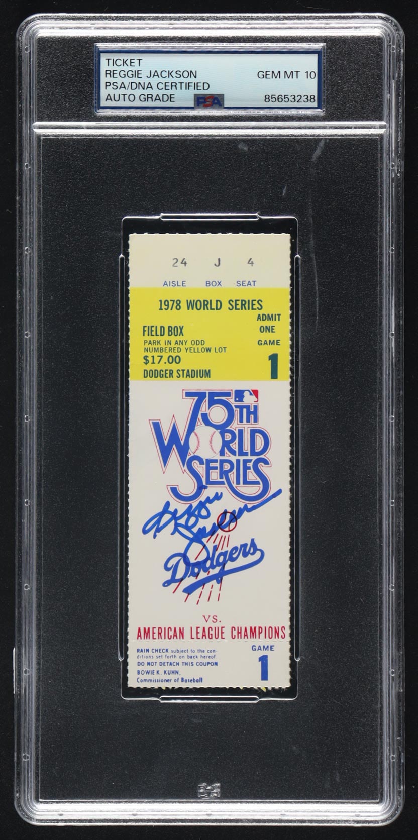 Reggie Jackson Signed 1978 Original World Series Game Ticket (PSA Auto 10) at PristineAuction.com Reggie Jackson Signed 1978 Original World Series Game Ticket (PSA Auto 10) at PristineAuction.com