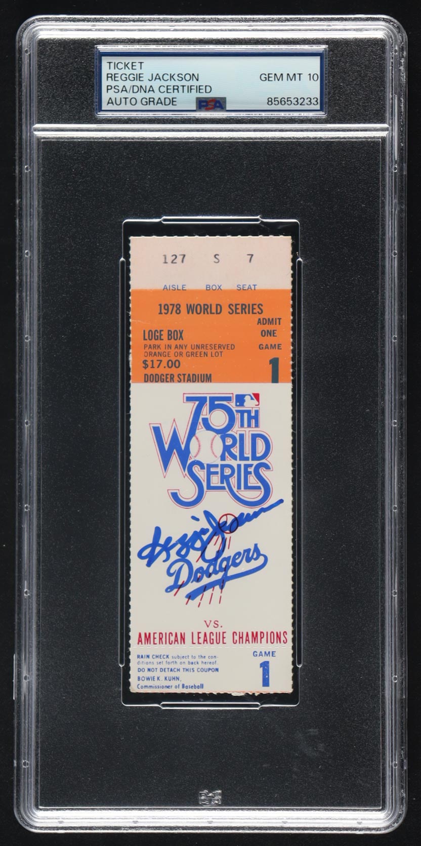 Reggie Jackson Signed 1978 Original World Series Game Ticket (PSA Auto 10) at PristineAuction.com Reggie Jackson Signed 1978 Original World Series Game Ticket (PSA Auto 10) at PristineAuction.com