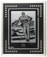 Sam Bass Signed NASCAR LE "25th Anniversary" Custom Framed Art Print Display (Beckett) at PristineAuction.com