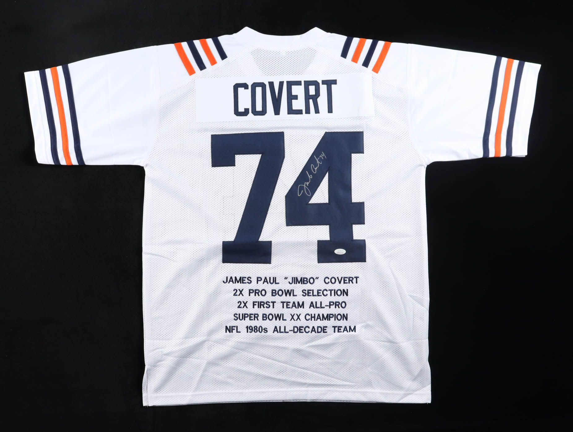 Jim Covert Signed Career Highlight Stat Jersey (JSA) at PristineAuction.com Jim Covert Signed Career Highlight Stat Jersey (JSA) at PristineAuction.com