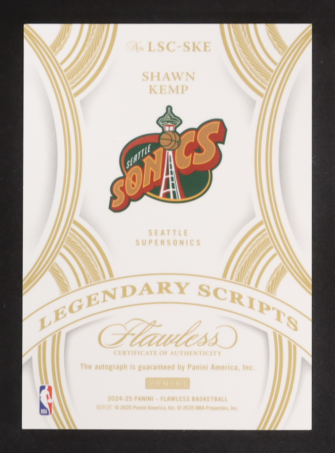Shawn Kemp 2024-25 Panini Flawless Legendary Scripts #25 #16/25 at PristineAuction.com Shawn Kemp 2024-25 Panini Flawless Legendary Scripts #25 #16/25 at PristineAuction.com