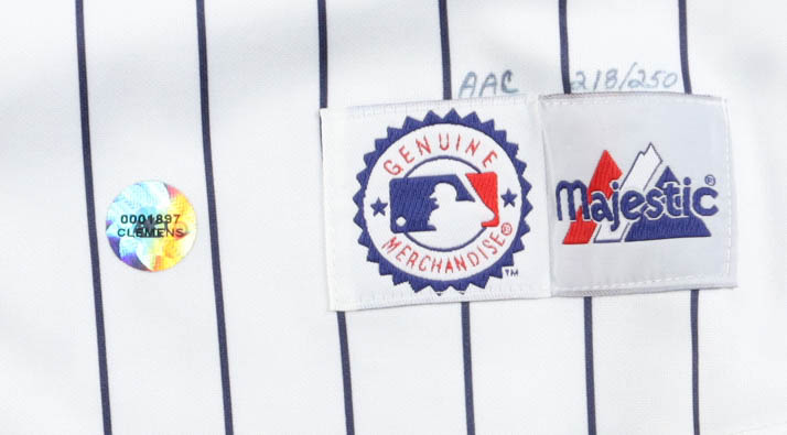 Roger Clemens Signed LE Yankees Majestic Authentic Jersey With Multiple Inscriptions (Clemens) at PristineAuction.com Roger Clemens Signed LE Yankees Majestic Authentic Jersey With Multiple Inscriptions (Clemens) at PristineAuction.com