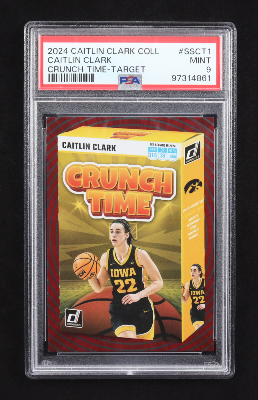 Caitlin Clark 2024 Panini Caitlin Clark Collection Crunch Time-Target #SS-CT1 RC (PSA 9) at PristineAuction.com Caitlin Clark 2024 Panini Caitlin Clark Collection Crunch Time-Target #SS-CT1 RC (PSA 9) at PristineAuction.com