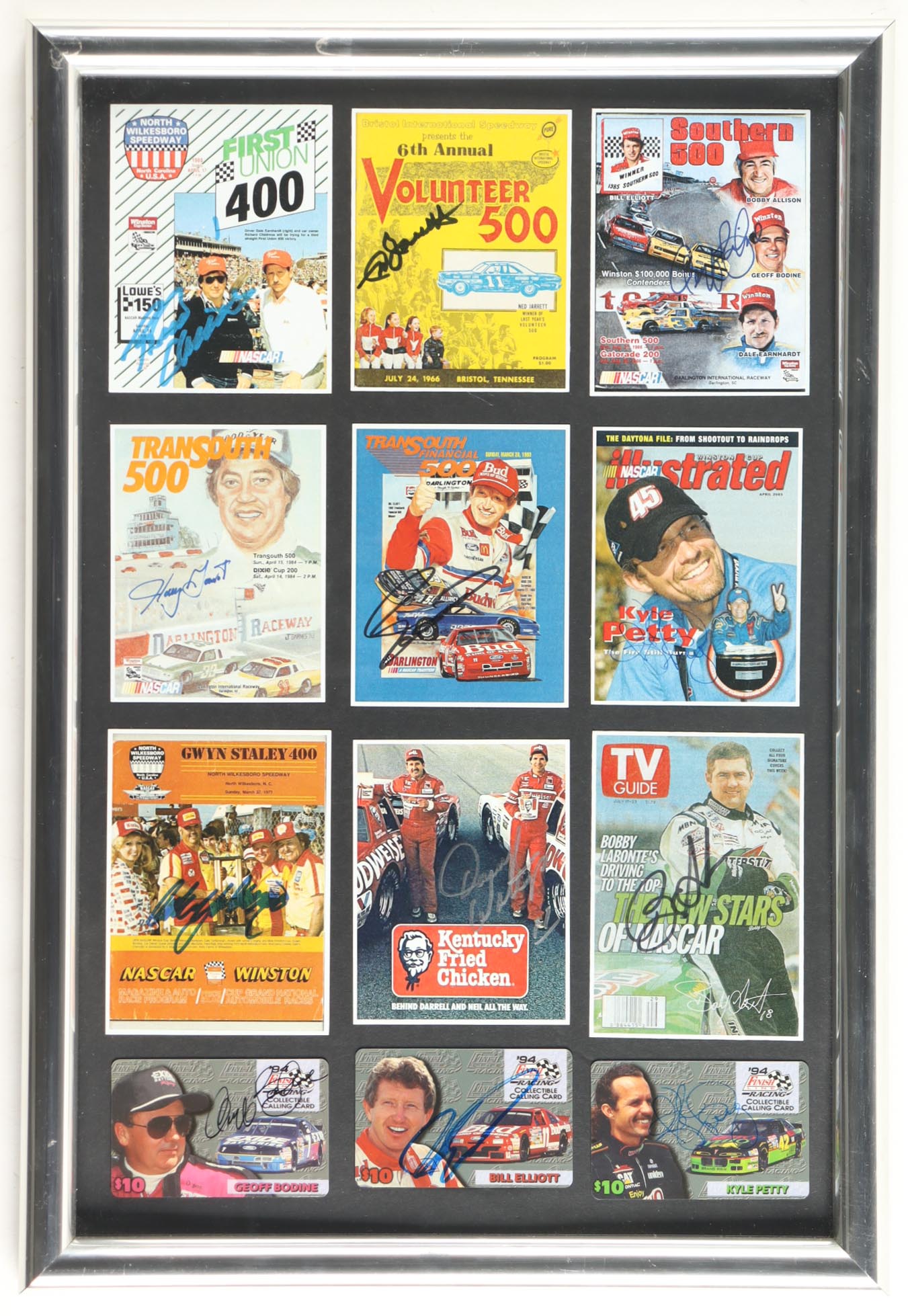 NASCAR Legends Custom Framed Prints Display Signed by (12) with Bill Elliott, Kyle Petty, Darrell Waltrip, Richard Childress (Beckett) at PristineAuction.com NASCAR Legends Custom Framed Prints Display Signed by (12) with Bill Elliott, Kyle Petty, Darrell Waltrip, Richard Childress (Beckett) at PristineAuction.com