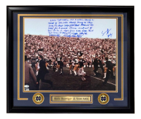 Rudy Ruettiger & Sean Astin Signed Notre Dame Fighting Irish Custom Framed Photo with Extensive Movie Inscription (Beckett & JSA) at PristineAuction.com
