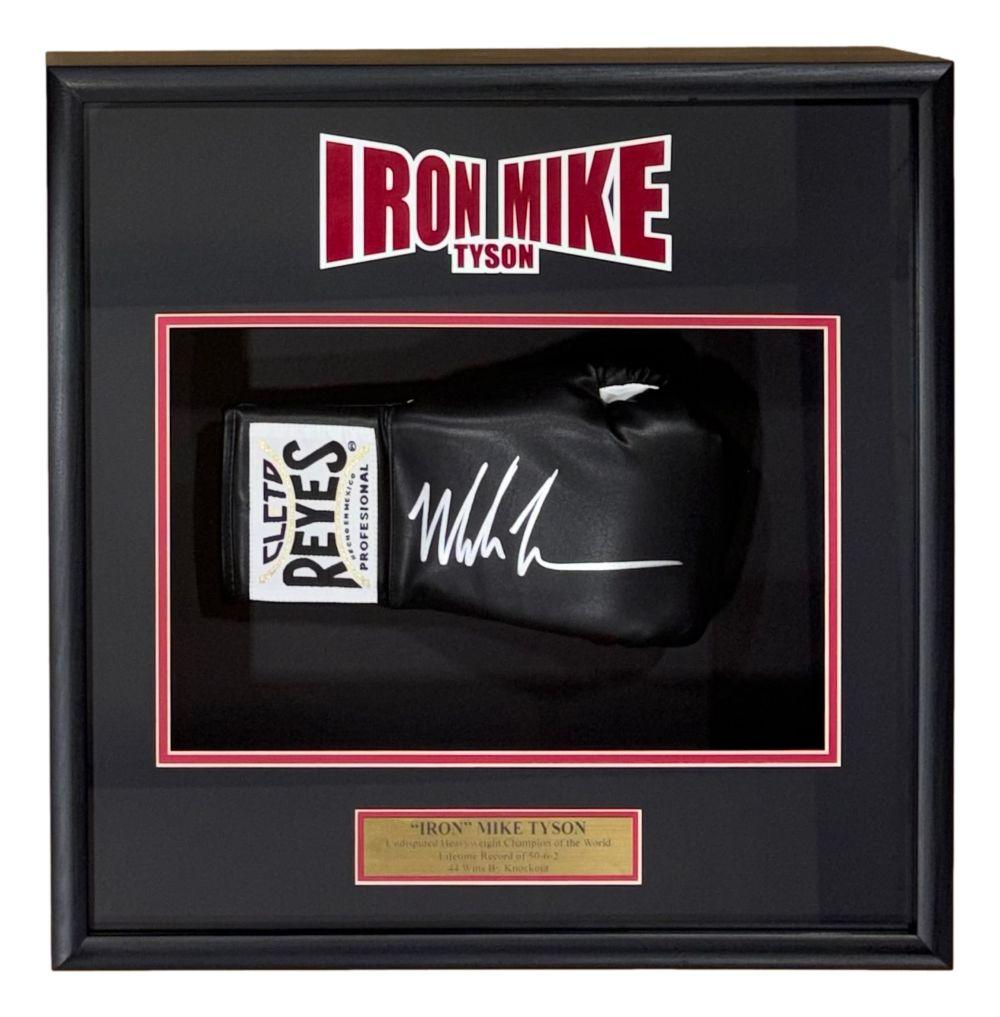 Mike Tyson Signed Cleto Reyes Boxing Glove Shadowbox Display (JSA) at PristineAuction.com Mike Tyson Signed Cleto Reyes Boxing Glove Shadowbox Display (JSA) at PristineAuction.com
