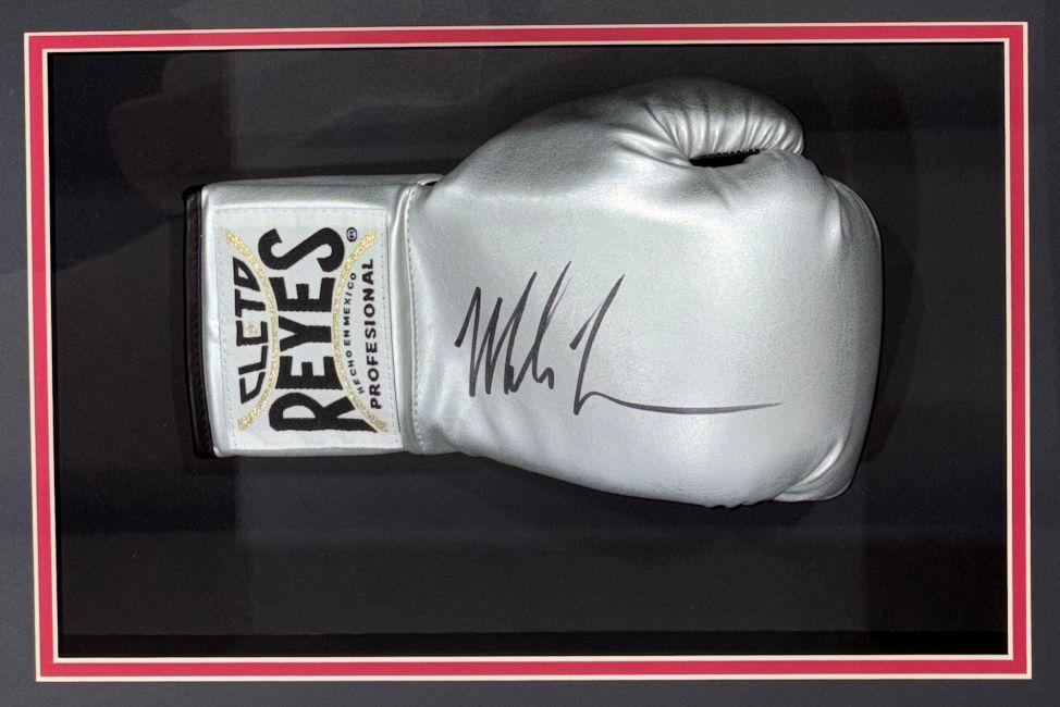 Mike Tyson Signed Cleto Reyes Boxing Glove Shadowbox Display (JSA) at PristineAuction.com Mike Tyson Signed Cleto Reyes Boxing Glove Shadowbox Display (JSA) at PristineAuction.com