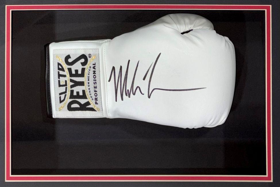 Mike Tyson Signed Cleto Reyes Boxing Glove Shadowbox Display (JSA) at PristineAuction.com Mike Tyson Signed Cleto Reyes Boxing Glove Shadowbox Display (JSA) at PristineAuction.com
