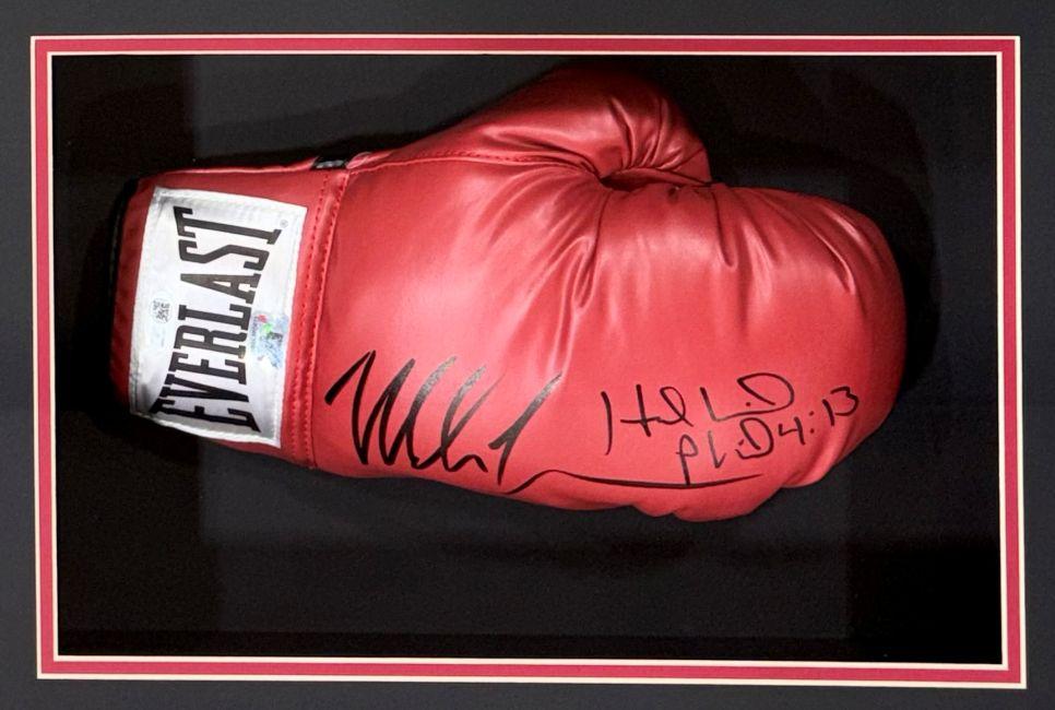 Mike Tyson & Evander Holyfield Signed Cleto Reyes Boxing Glove Shadowbox Display (JSA) at PristineAuction.com Mike Tyson & Evander Holyfield Signed Cleto Reyes Boxing Glove Shadowbox Display (JSA) at PristineAuction.com