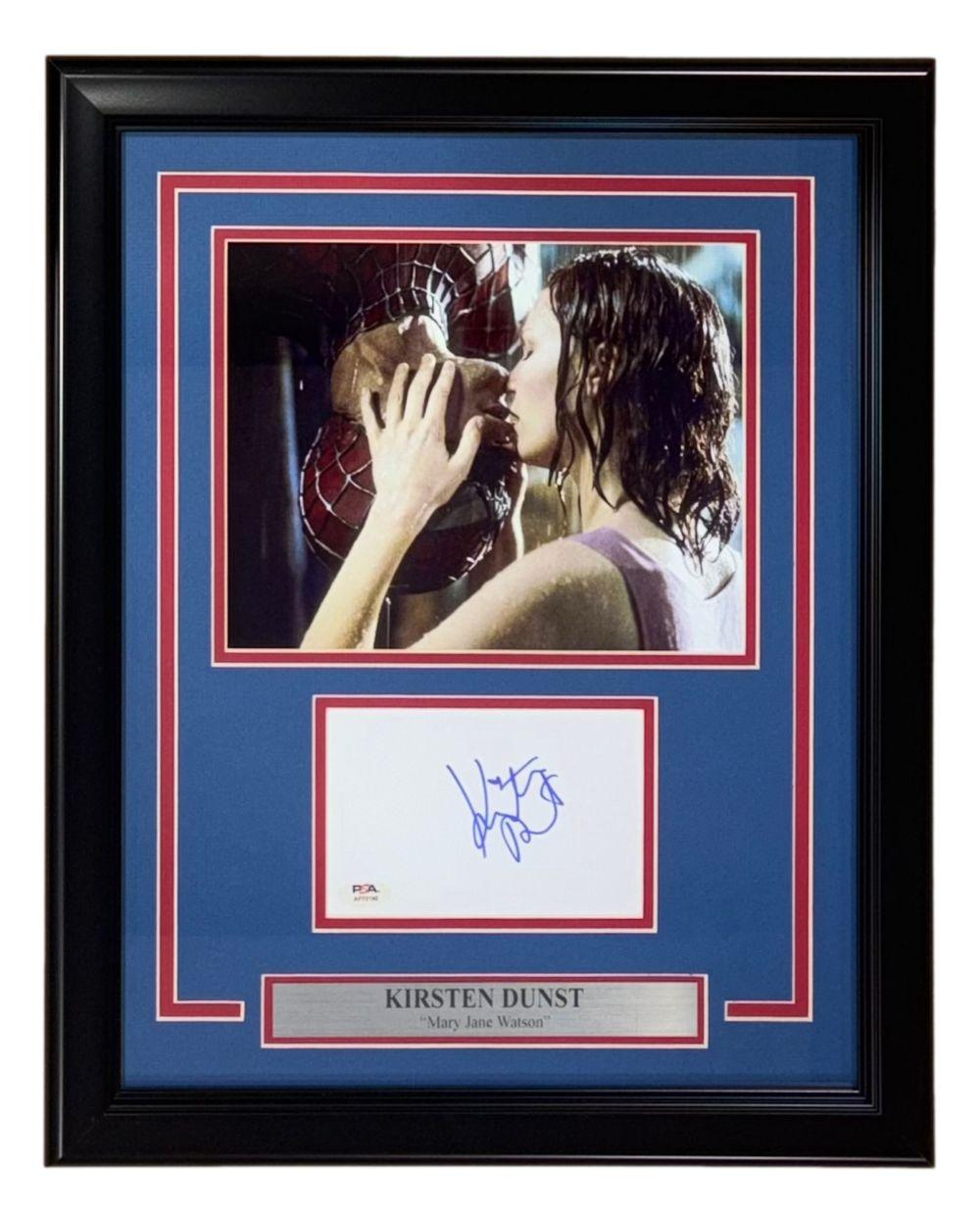 Kirsten Dunst Signed "Spider-Man" Custom Framed Index Card Display (PSA) at PristineAuction.com Kirsten Dunst Signed "Spider-Man" Custom Framed Index Card Display (PSA) at PristineAuction.com