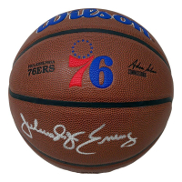 Julius "Dr. J" Erving Signed 76ers Logo Basketball (Beckett) at PristineAuction.com