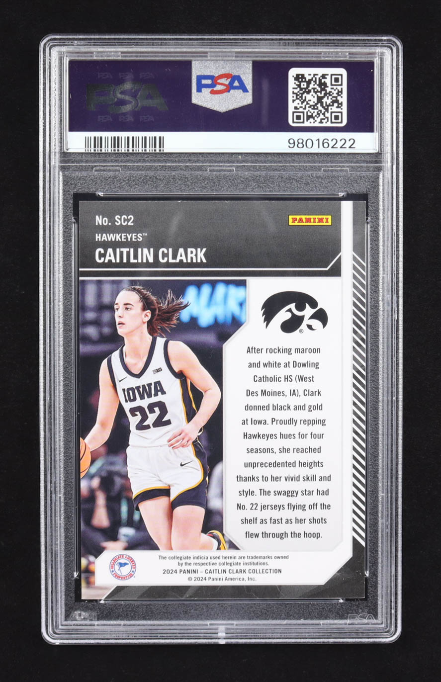 Caitlin Clark 2024 Panini Contenders Caitlin Clark Collection School Colors Vortex #SC-2 RC #289/399 (PSA 9) at PristineAuction.com Caitlin Clark 2024 Panini Contenders Caitlin Clark Collection School Colors Vortex #SC-2 RC #289/399 (PSA 9) at PristineAuction.com