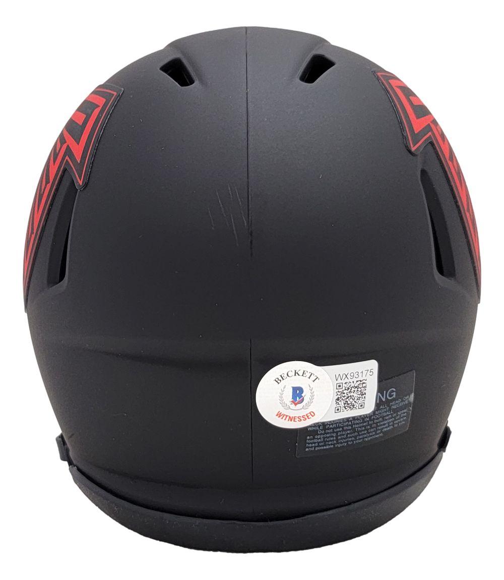 Drake London Signed Falcons Eclipse Alternate Speed Mini Helmet (Beckett) at PristineAuction.com Drake London Signed Falcons Eclipse Alternate Speed Mini Helmet (Beckett) at PristineAuction.com