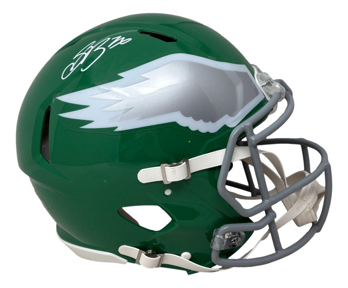 Saquon Barkley Signed Eagles Full-Size Authentic On-Field Throwback Alternate Speed Helmet (PSA) at PristineAuction.com Saquon Barkley Signed Eagles Full-Size Authentic On-Field Throwback Alternate Speed Helmet (PSA) at PristineAuction.com
