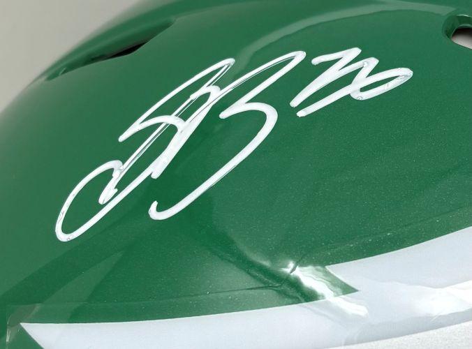 Saquon Barkley Signed Eagles Full-Size Authentic On-Field Throwback Alternate Speed Helmet (PSA) at PristineAuction.com Saquon Barkley Signed Eagles Full-Size Authentic On-Field Throwback Alternate Speed Helmet (PSA) at PristineAuction.com