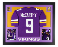 JJ McCarthy Signed Custom Framed Jersey (Beckett) at PristineAuction.com
