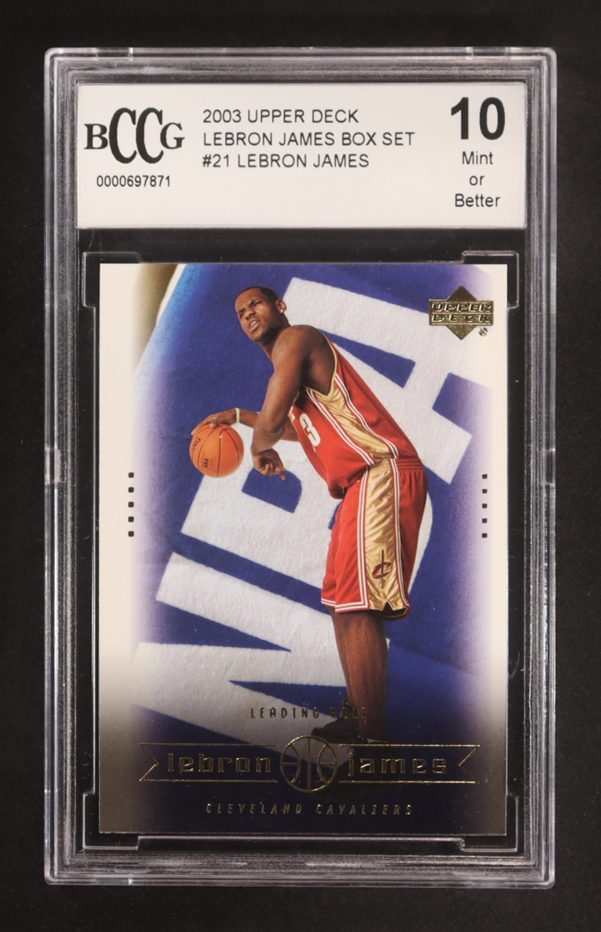 LeBron James 2003-04 Upper Deck LeBron James Box Set #21 RC (BCCG 10) at PristineAuction.com LeBron James 2003-04 Upper Deck LeBron James Box Set #21 RC (BCCG 10) at PristineAuction.com