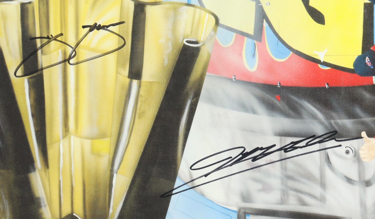Jeff Gordon & Jimmie Johnson Signed NASCAR LE "Working Together Equals Championships" Custom Framed Art Print Display (Beckett) at PristineAuction.com Jeff Gordon & Jimmie Johnson Signed NASCAR LE "Working Together Equals Championships" Custom Framed Art Print Display (Beckett) at PristineAuction.com