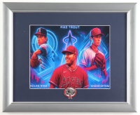 Nolan Ryan, Mike Trout & Shohei Ohtani Custom Framed Angels Photo Display with Angels Stadium Pin at PristineAuction.com