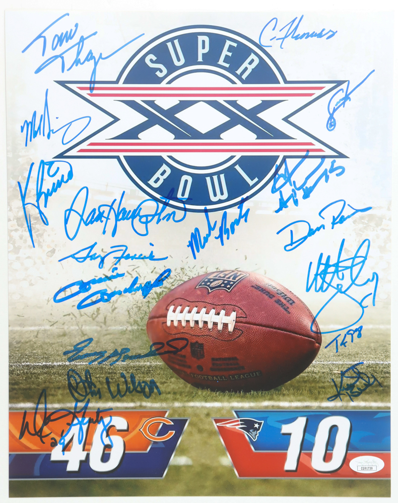 "Super Bowl XX" 11x14 Photo Signed By (17) With Dan Hampton, Mike Singletary, Matt Suhey, Tom Thayer (JSA) at PristineAuction.com "Super Bowl XX" 11x14 Photo Signed By (17) With Dan Hampton, Mike Singletary, Matt Suhey, Tom Thayer (JSA) at PristineAuction.com