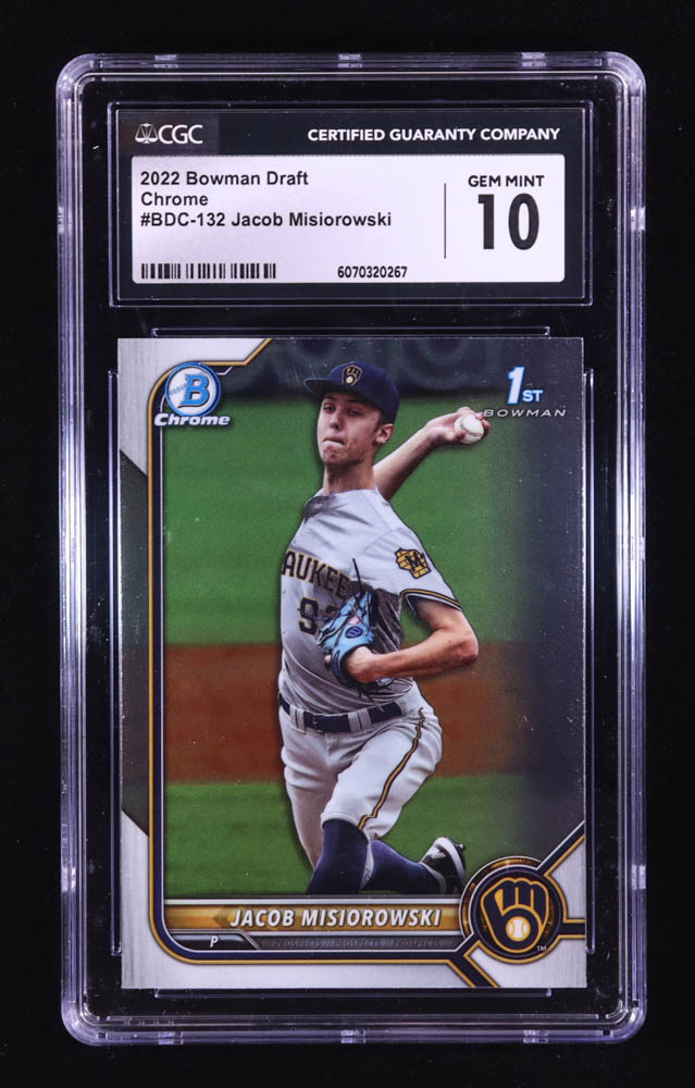 Jacob Misiorowski 2022 Bowman Chrome Draft #BDC132 RC (CGC 10) at PristineAuction.com Jacob Misiorowski 2022 Bowman Chrome Draft #BDC132 RC (CGC 10) at PristineAuction.com