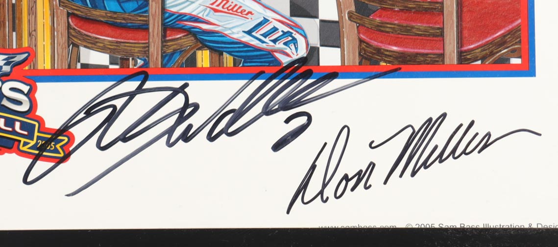 Rusty Wallace & Don Miller Signed NASCAR "Rusty's Last Call" Custom Framed Art Print Display By Sam Bass (Beckett) at PristineAuction.com Rusty Wallace & Don Miller Signed NASCAR "Rusty's Last Call" Custom Framed Art Print Display By Sam Bass (Beckett) at PristineAuction.com