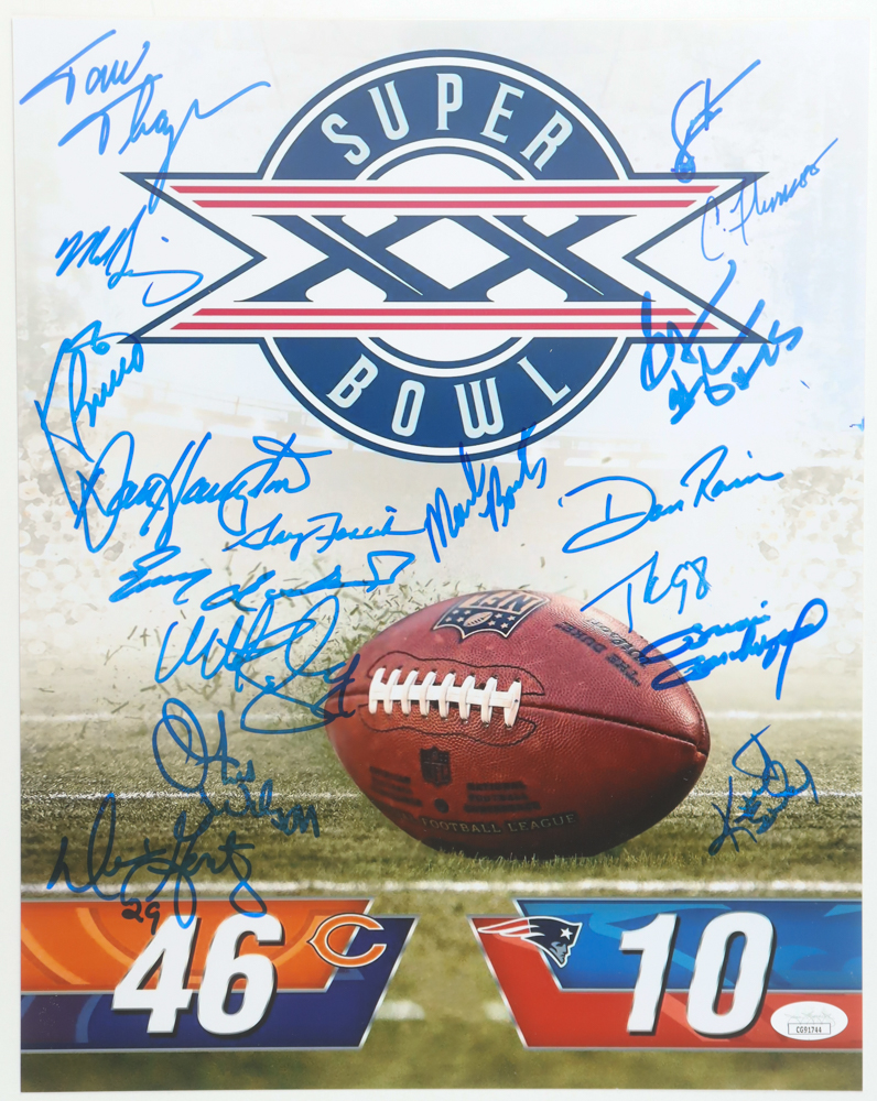 "Super Bowl XX" 11x14 Photo Signed By (17) With Dan Hampton, Mike Singletary, Matt Suhey, Tom Thayer (JSA) at PristineAuction.com "Super Bowl XX" 11x14 Photo Signed By (17) With Dan Hampton, Mike Singletary, Matt Suhey, Tom Thayer (JSA) at PristineAuction.com