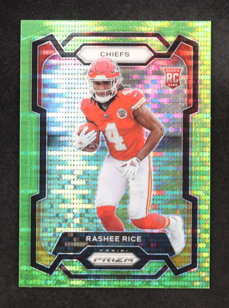 Rashee Rice 2023 Panini Prizm Prizms Neon Green Pulsar #350 RC