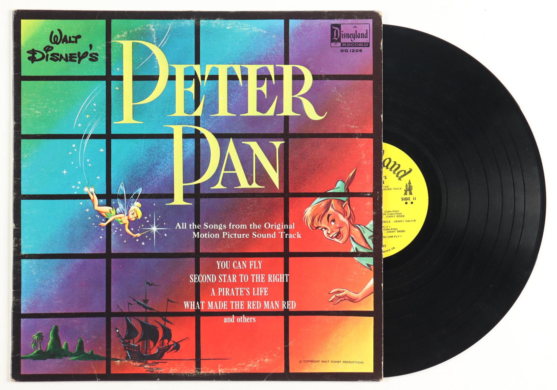 Walt Disney's 1963 "Peter Pan" Vinyl Record with Full Original Sleeve & Record Disc at PristineAuction.com Walt Disney's 1963 "Peter Pan" Vinyl Record with Full Original Sleeve & Record Disc at PristineAuction.com