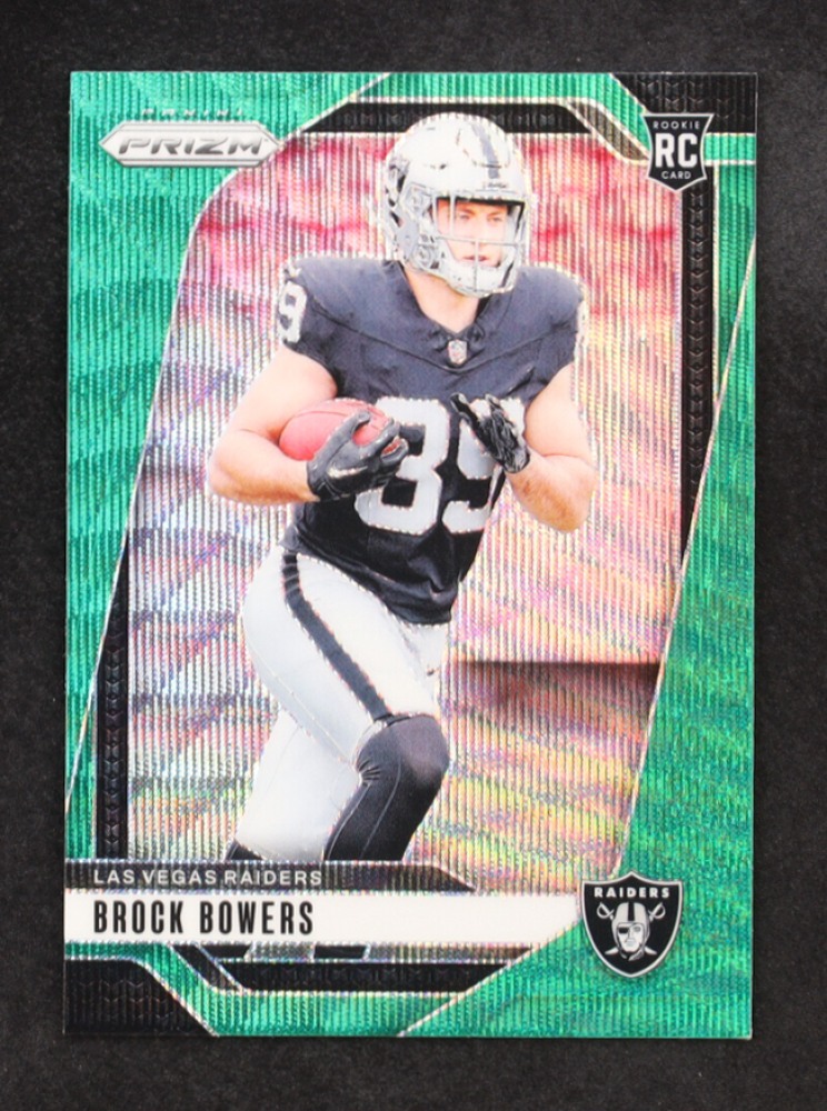 Brock Bowers 2024 Panini Prizm Prizms Green Wave #315 RC