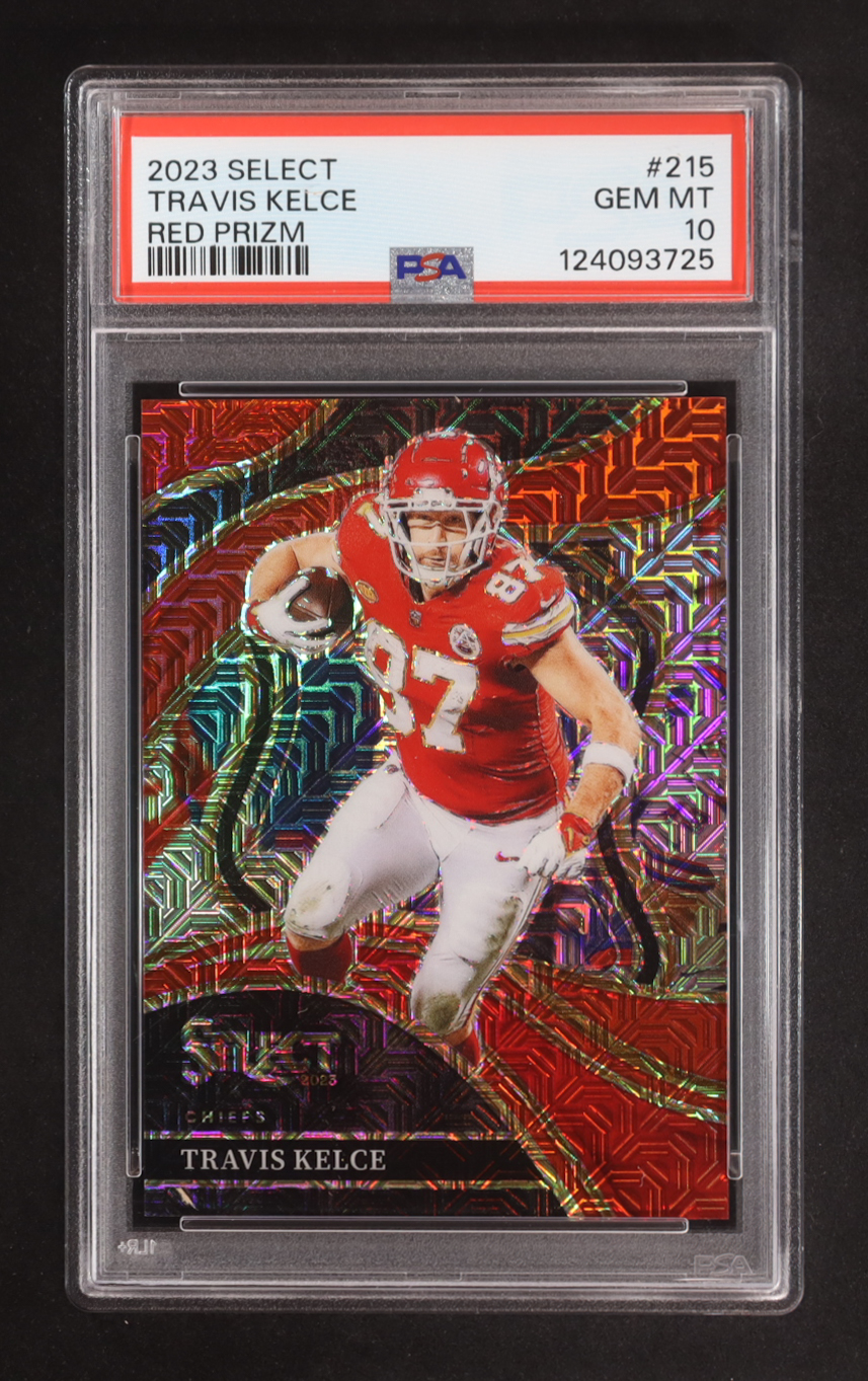 Travis Kelce 2023 Select Prizm Red #215 #09/49 (PSA 10) at PristineAuction.com Travis Kelce 2023 Select Prizm Red #215 #09/49 (PSA 10) at PristineAuction.com