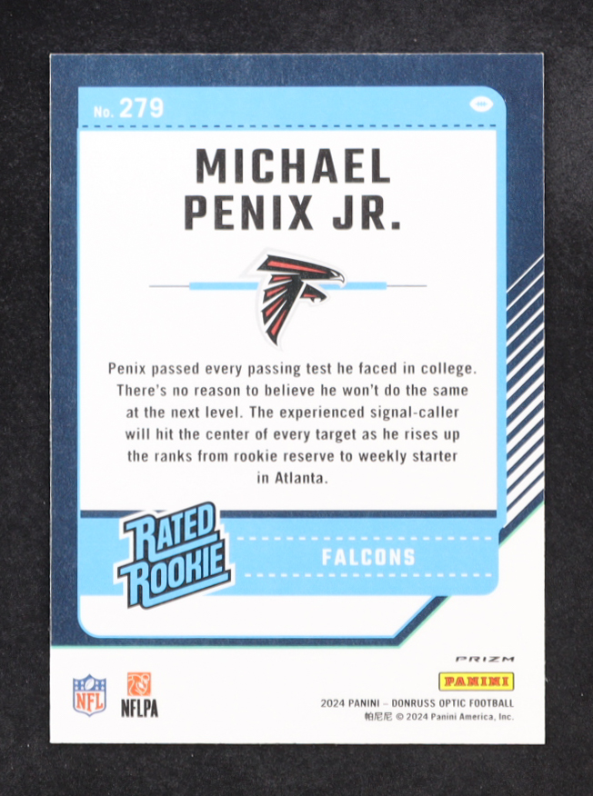 Michael Penix Jr. 2024 Donruss Optic Holo #279 RR RC at PristineAuction.com Michael Penix Jr. 2024 Donruss Optic Holo #279 RR RC at PristineAuction.com