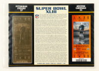 2009 Super Bowl XLIII 23KT Gold Commemorative Ticket Display at PristineAuction.com