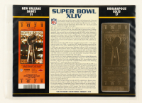 2010 Super Bowl XLIV 23KT Gold Commemorative Ticket Display at PristineAuction.com