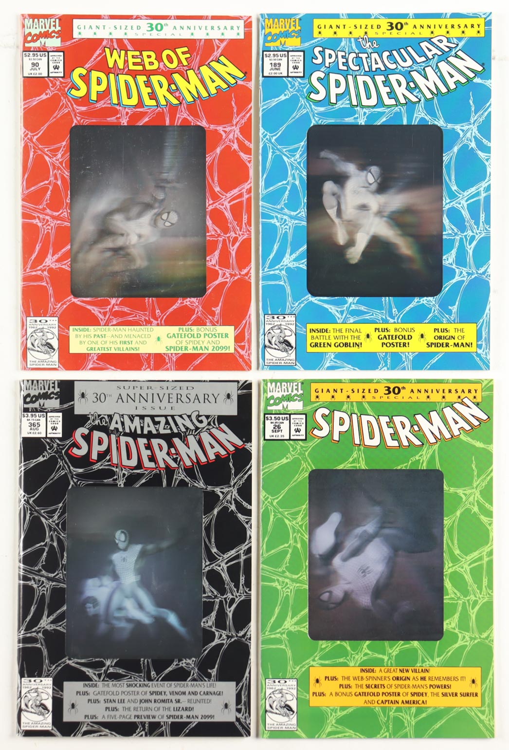 Set of (4) Special Edition Hologram "Spider-Man" Comic Books at PristineAuction.com Set of (4) Special Edition Hologram "Spider-Man" Comic Books at PristineAuction.com